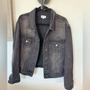 Superdown Studded Gray Denim Jacket